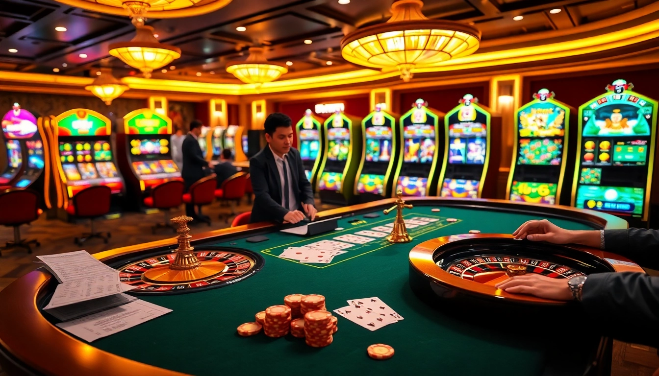 Players engaging at a roulette table showcasing https://df999.cn.com/ with vibrant casino elements.