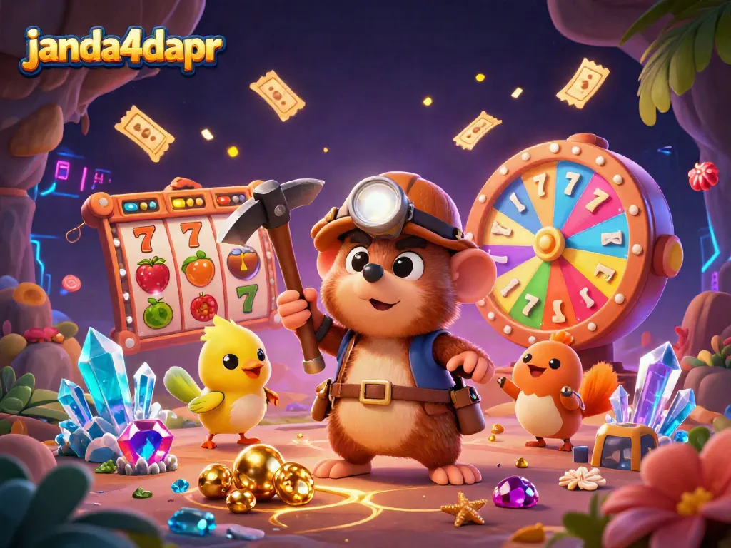 JANDA4DAPR menawarkan suasana menarik bermain mesin slot dengan karakter lucu dalam ilustrasi 3D.