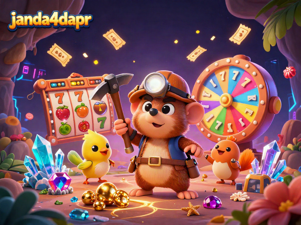JANDA4DAPR menawarkan suasana menarik bermain mesin slot dengan karakter lucu dalam ilustrasi 3D.