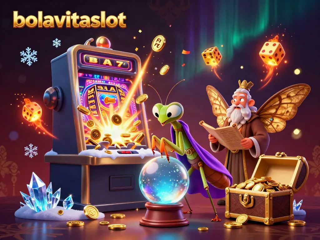 BOLAVITASLOT engaging players with vibrant casino themes and magical elements in a stunning 3D illustration