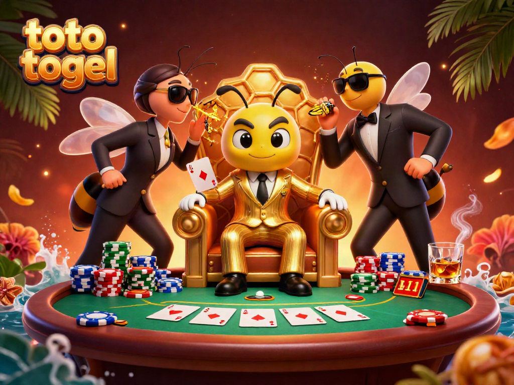 Experience thrilling toto togel action in a whimsical casino scene with animated characters.