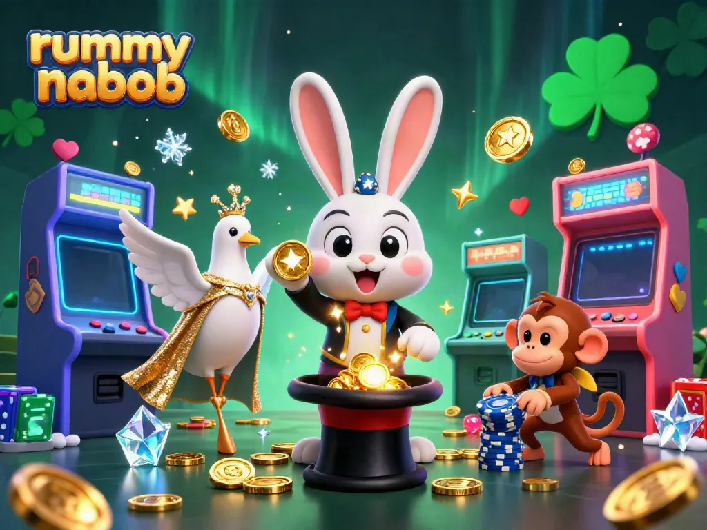Rummy Nabob menarik perhatian dengan ilustrasi magis dan permainan rummy menarik.
