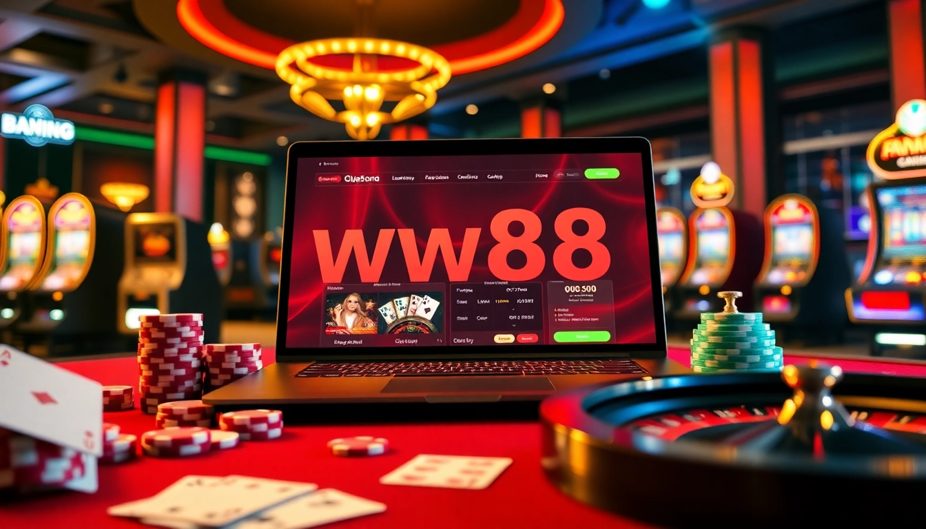 Experience thrilling gameplay and winning strategies at ww88 online casino with engaging poker chips and cards.