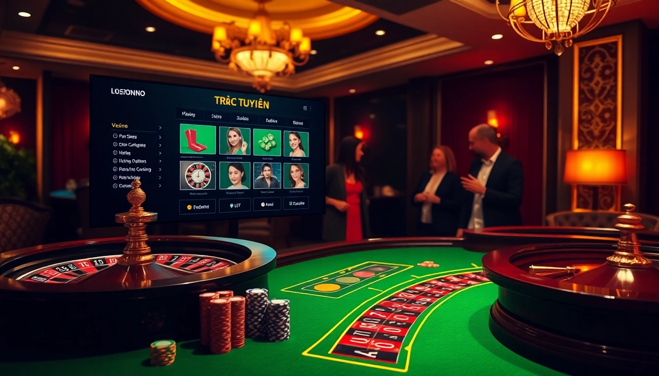 Lô đề trực tuyến options illuminated on a luxurious casino table with poker chips.