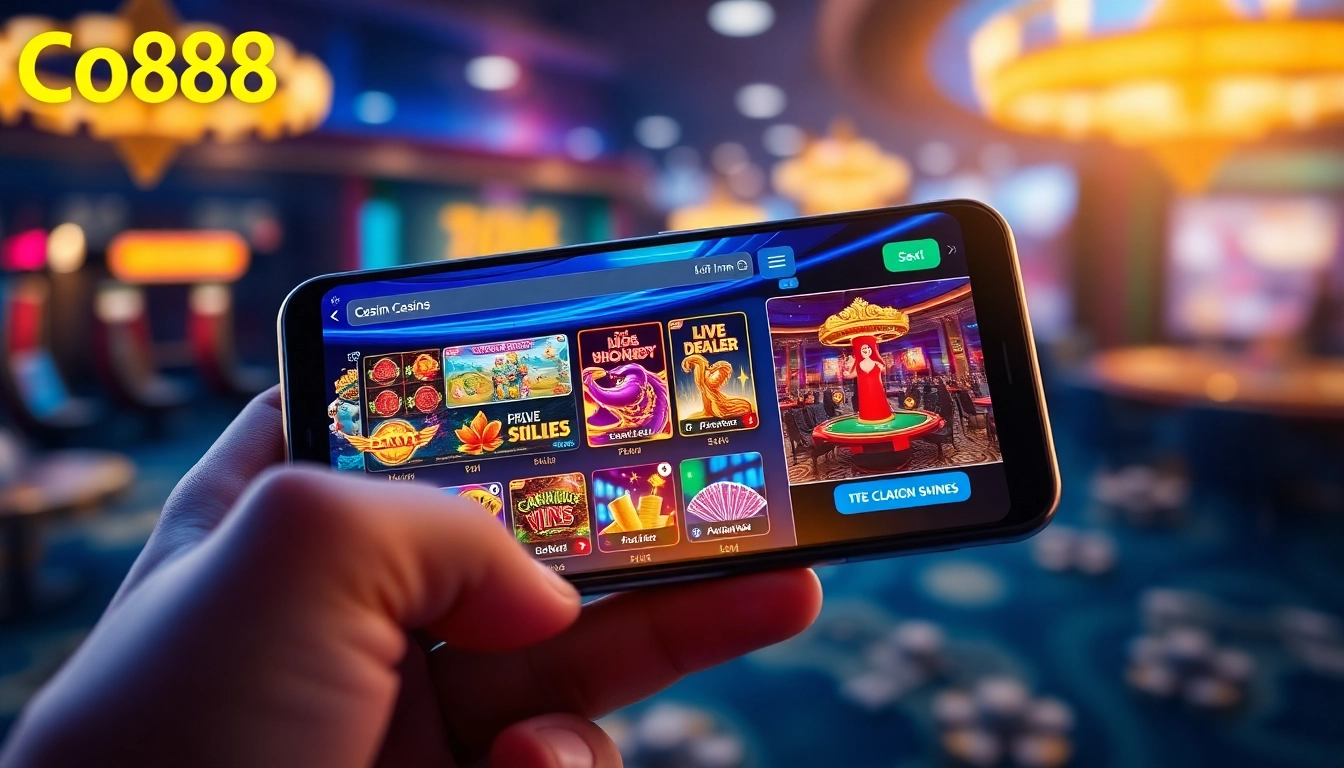 Exciting Co88 online casino environment showcasing vibrant slot games and live dealers.