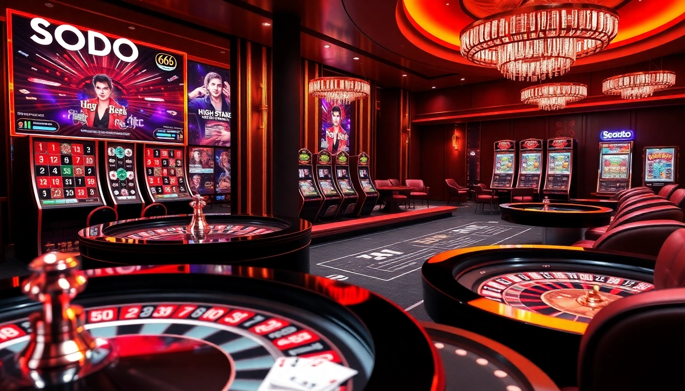 SODO66 online casino interface with vibrant gaming elements, inviting user experience.
