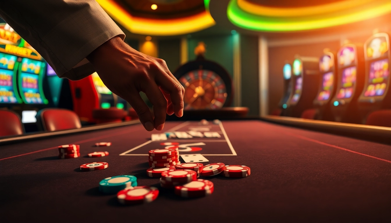 Experience the thrill of rikbet at a luxurious poker table with vibrant chips and cards.