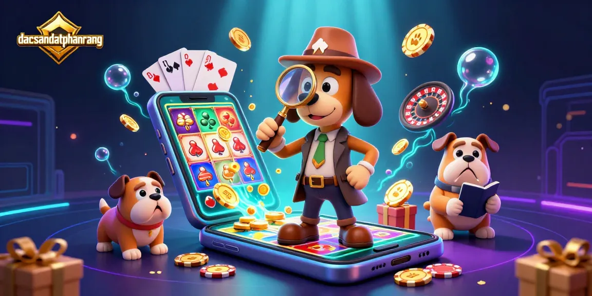 Experience excitement at dacsandatphanrang with a vibrant 3D illustration of a detective exploring poker chips.