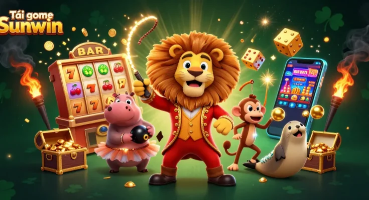 Experience excitement with Tải game Sunwin as characters enjoy a lively casino atmosphere together.
