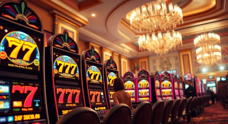 1777 bet 777 slots নিয়ে ক্যাসিনোর উজ্জ্বল দৃশ্য, খেলোয়াড়দের উত্তেজনাকর অভিজ্ঞতা।