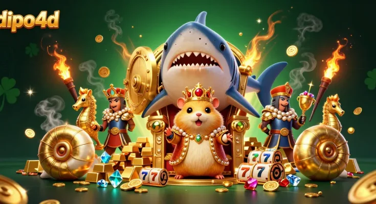 dipo4d menampilkan raja hamster bermahkotakan koral yang menguasai tahta gigi megalodon