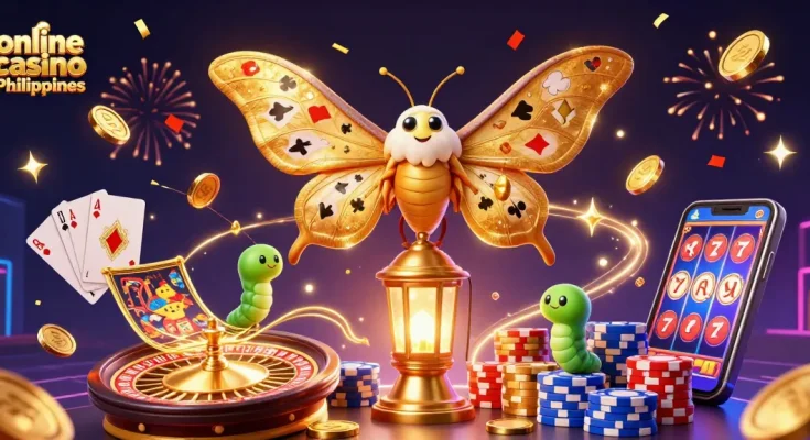 Engage in the excitement of online casino Philippines with vibrant scenes of games and rewards.